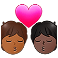 🧑🏾‍❤️‍💋‍🧑🏿 Emoji Beijo: Pessoa, Pessoa, Pele Morena Escura, Pele Escura na Samsung One UI 5.0.