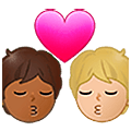 sich küssendes Paar: Person, Person, mitteldunkle Hautfarbe, mittelhelle Hautfarbe Samsung One UI 5.0.
