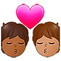 🧑🏾‍❤️‍💋‍🧑🏽 Emoji sich küssendes Paar: Person, Person, mitteldunkle Hautfarbe, mittlere Hautfarbe Samsung One UI 5.0.