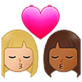 Emoji 👩🏼‍❤️‍💋‍👩🏾 Bacio Tra Coppia - Donna: Carnagione Chiara, Donna: Carnagione Abbastanza Scura su Samsung One UI 5.0.