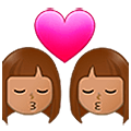 👩🏽‍❤️‍💋‍👩🏽 Emoji Beijo - Mulher: Pele Morena, Mulher: Pele Morena na Samsung One UI 5.0.
