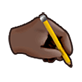 🖎🏿 Emoji La mano izquierda escribiendo: Tono De Piel Oscuro en Samsung One UI 5.0.