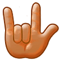 Emoji 🤟🏽 Gesto Ti Amo: Carnagione Olivastra su Samsung One UI 5.0.