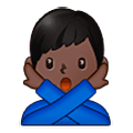 🙅🏿‍♂️ Emoji Hombre Haciendo El Gesto De «no»: Tono De Piel Oscuro en Samsung One UI 5.0.