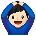 🙆🏻‍♂️ Emoji Mann mit Händen auf dem Kopf: helle Hautfarbe Samsung One UI 5.0.