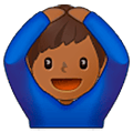 Emoji 🙆🏾‍♂️ Uomo Con Gesto OK: Carnagione Abbastanza Scura su Samsung One UI 5.0.
