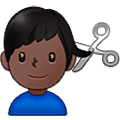 Emoji 💇🏿‍♂️ Taglio Di Capelli Per Uomo: Carnagione Scura su Samsung One UI 5.0.