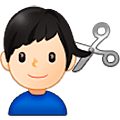 Emoji 💇🏻‍♂️ Taglio Di Capelli Per Uomo: Carnagione Chiara su Samsung One UI 5.0.
