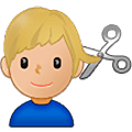 💇🏼‍♂️ Emoji Homem Cortando O Cabelo: Pele Morena Clara na Samsung One UI 5.0.