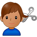 Emoji 💇🏽‍♂️ Taglio Di Capelli Per Uomo: Carnagione Olivastra su Samsung One UI 5.0.