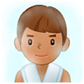 🧖🏽‍♂️ Emoji Mann in Dampfsauna: mittlere Hautfarbe Samsung One UI 5.0.