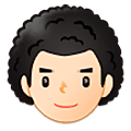 Emoji 👨🏻‍🦱 Uomo: Carnagione Chiara E Capelli Ricci su Samsung One UI 5.0.