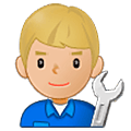 Emoji 👨🏼‍🔧 Meccanico Uomo: Carnagione Abbastanza Chiara su Samsung One UI 5.0.
