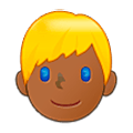 👱🏾‍♂️ Emoji Mann: mitteldunkle Hautfarbe, blond Samsung One UI 5.0.
