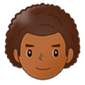 👨🏾‍🦱 Emoji Hombre: Tono De Piel Oscuro Medio Y Pelo Rizado en Samsung One UI 5.0.