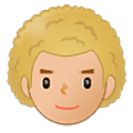 Émoji 👨🏼‍🦱 Homme : Peau Moyennement Claire Et Cheveux Bouclés sur Samsung One UI 5.0.