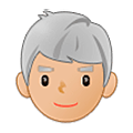 Emoji 👨🏼‍🦳 Uomo: Carnagione Abbastanza Chiara E Capelli Bianchi su Samsung One UI 5.0.