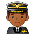 👨🏾‍✈️ Emoji Piloto De Avião Homem: Pele Morena Escura na Samsung One UI 5.0.