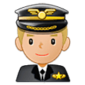 👨🏼‍✈️ Emoji Pilot: mittelhelle Hautfarbe Samsung One UI 5.0.