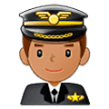 👨🏽‍✈️ Emoji Piloto De Avião Homem: Pele Morena na Samsung One UI 5.0.