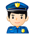👮🏻‍♂️ Emoji Agente De Policía Hombre: Tono De Piel Claro en Samsung One UI 5.0.