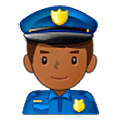 👮🏾‍♂️ Emoji Policial Homem: Pele Morena Escura na Samsung One UI 5.0.