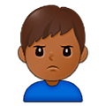 🙎🏾‍♂️ Emoji Hombre Haciendo Pucheros: Tono De Piel Oscuro Medio en Samsung One UI 5.0.