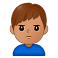 Emoji 🙎🏽‍♂️ Uomo Imbronciato: Carnagione Olivastra su Samsung One UI 5.0.
