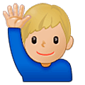 Emoji 🙋🏼‍♂️ Uomo Con Mano Alzata: Carnagione Abbastanza Chiara su Samsung One UI 5.0.