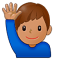 Emoji 🙋🏽‍♂️ Uomo Con Mano Alzata: Carnagione Olivastra su Samsung One UI 5.0.