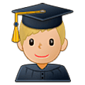 👨🏼‍🎓 Emoji Estudiante Hombre: Tono De Piel Claro Medio en Samsung One UI 5.0.