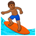 🏄🏾‍♂️ Emoji Homem Surfista: Pele Morena Escura na Samsung One UI 5.0.