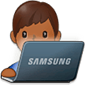 Emoji 👨🏾‍💻 Tecnologo: Carnagione Abbastanza Scura su Samsung One UI 5.0.