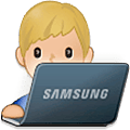 👨🏼‍💻 Emoji Tecnólogo: Tono De Piel Claro Medio en Samsung One UI 5.0.