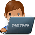 👨🏽‍💻 Emoji Tecnólogo: Pele Morena na Samsung One UI 5.0.