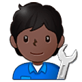 🧑🏿‍🔧 Emoji Mecánico: Tono De Piel Oscuro en Samsung One UI 5.0.
