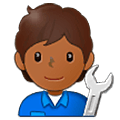 🧑🏾‍🔧 Emoji Mechaniker(in): mitteldunkle Hautfarbe Samsung One UI 5.0.