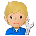 🧑🏼‍🔧 Emoji Mecánico: Tono De Piel Claro Medio en Samsung One UI 5.0.