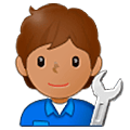 Emoji 🧑🏽‍🔧 Meccanico: Carnagione Olivastra su Samsung One UI 5.0.