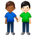 👨🏾‍🤝‍👨🏻 Emoji händchenhaltende Männer: mitteldunkle Hautfarbe, helle Hautfarbe Samsung One UI 5.0.