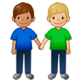 👨🏽‍🤝‍👨🏼 Emoji händchenhaltende Männer: mittlere Hautfarbe, mittelhelle Hautfarbe Samsung One UI 5.0.