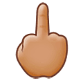 🖕🏽 Emoji Dedo Corazón Hacia Arriba: Tono De Piel Medio en Samsung One UI 5.0.