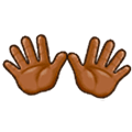 👐🏾 Emoji Mãos Abertas: Pele Morena Escura na Samsung One UI 5.0.