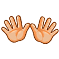 Emoji 👐🏼 Mani Aperte: Carnagione Abbastanza Chiara su Samsung One UI 5.0.