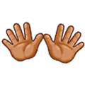 👐🏽 Emoji offene Hände: mittlere Hautfarbe Samsung One UI 5.0.