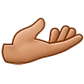 Emoji 🫴🏽 Palmo İn Su: Carnagione Olivastra su Samsung One UI 5.0.