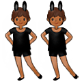 👯🏾 Emoji Personas Con Orejas De Conejo: Tono De Piel Oscuro Medio en Samsung One UI 5.0.