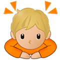 🙇🏼 Emoji Persona Haciendo Una Reverencia: Tono De Piel Claro Medio en Samsung One UI 5.0.