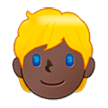 Emoji 👱🏿 Persona Bionda: Carnagione Scura su Samsung One UI 5.0.
