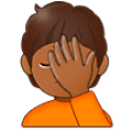 Emoji 🤦🏾 Persona Esasperata: Carnagione Abbastanza Scura su Samsung One UI 5.0.
